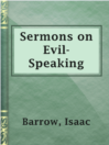 Cover image for Sermons on Evil-Speaking